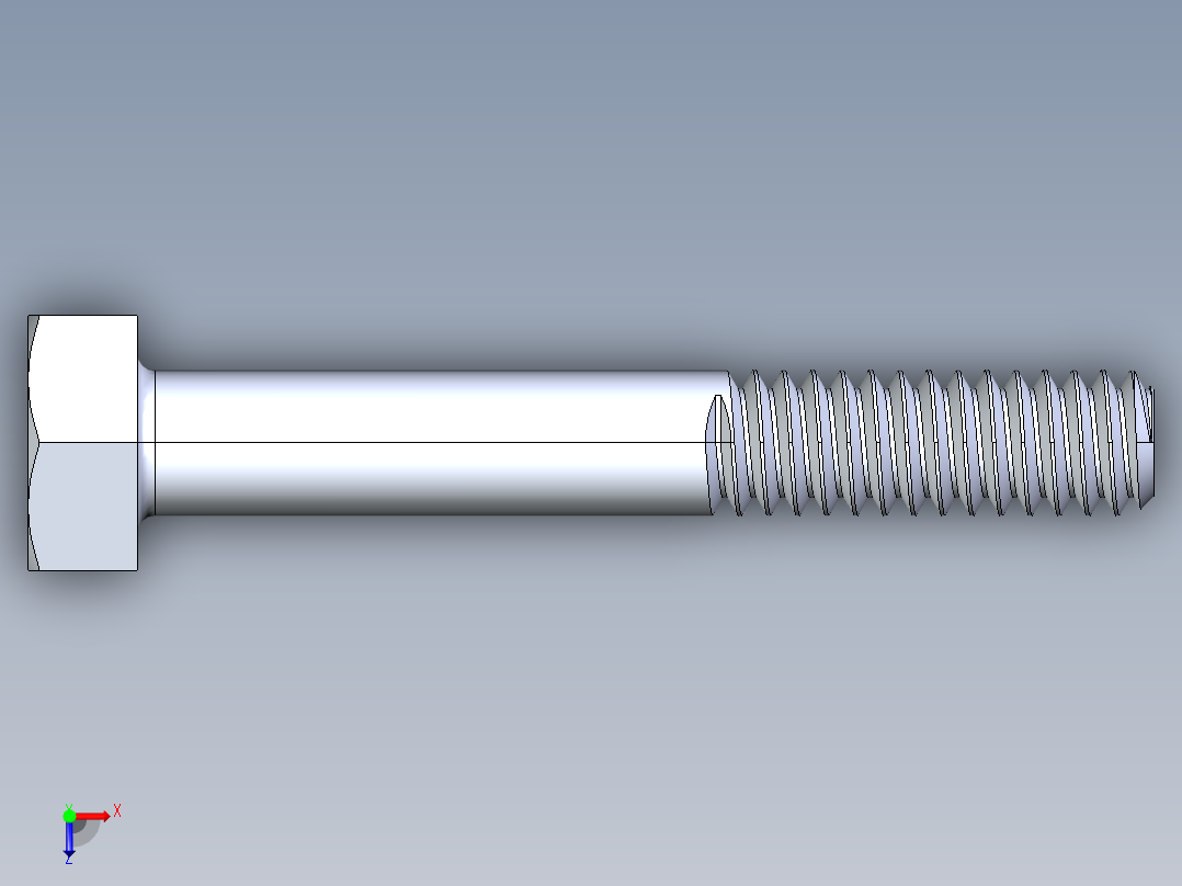 UNC 六角螺栓-Hex Bolt 0.250-20 x 1.750俯视图