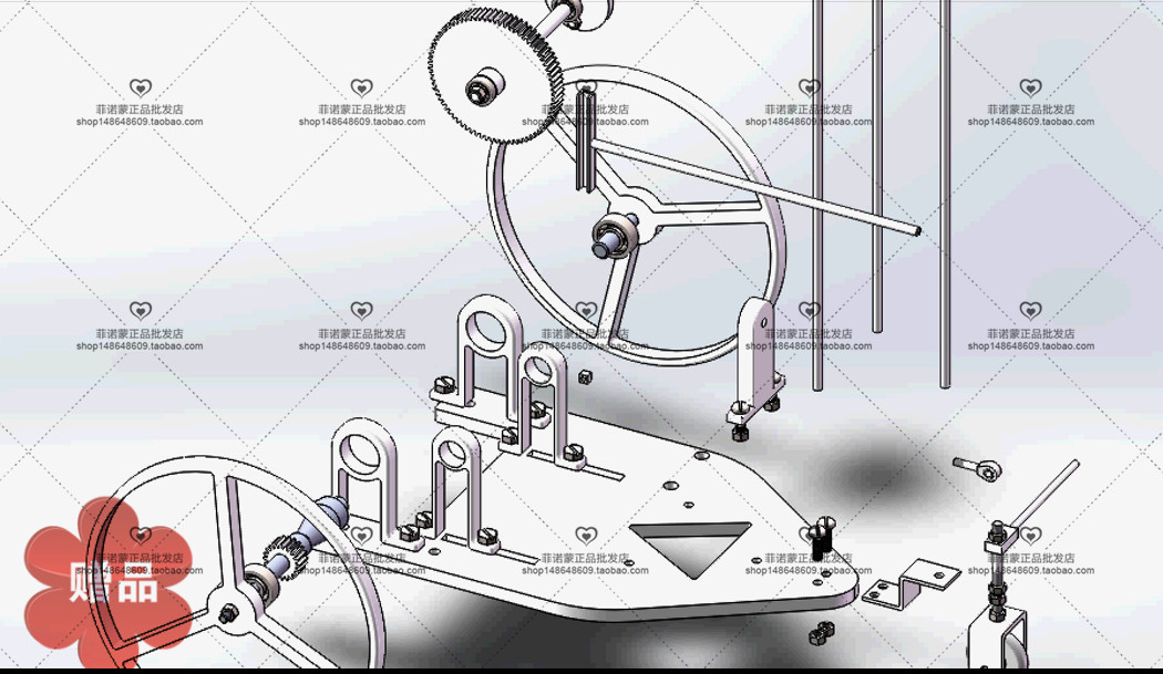 S型无碳小车装配图爆炸动图三维模型，走S型走8字型无碳小车图纸
