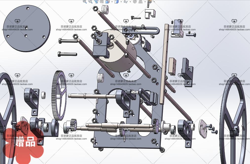 S型无碳小车装配图爆炸动图三维模型，走S型走8字型无碳小车图纸