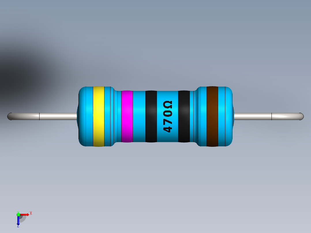 电容器 二极管 电阻器-Resistor 470 Ohm 1 Watt俯视图