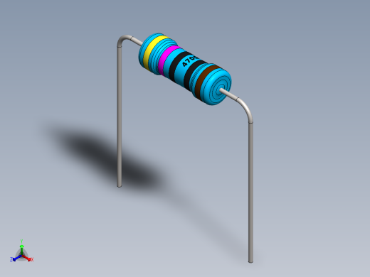 电容器 二极管 电阻器-Resistor 470 Ohm 1 Watt正等轴测缩略图