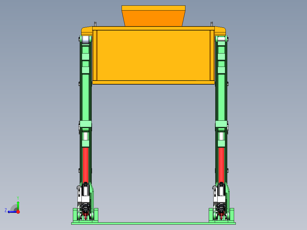电静液作动器剪叉式液压升降平台右视图