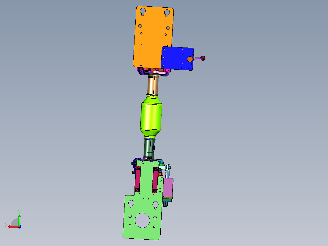 排气管自动焊接法兰工装后视图