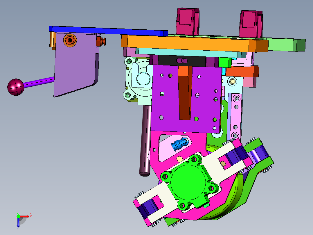 排气管自动焊接法兰工装俯视图