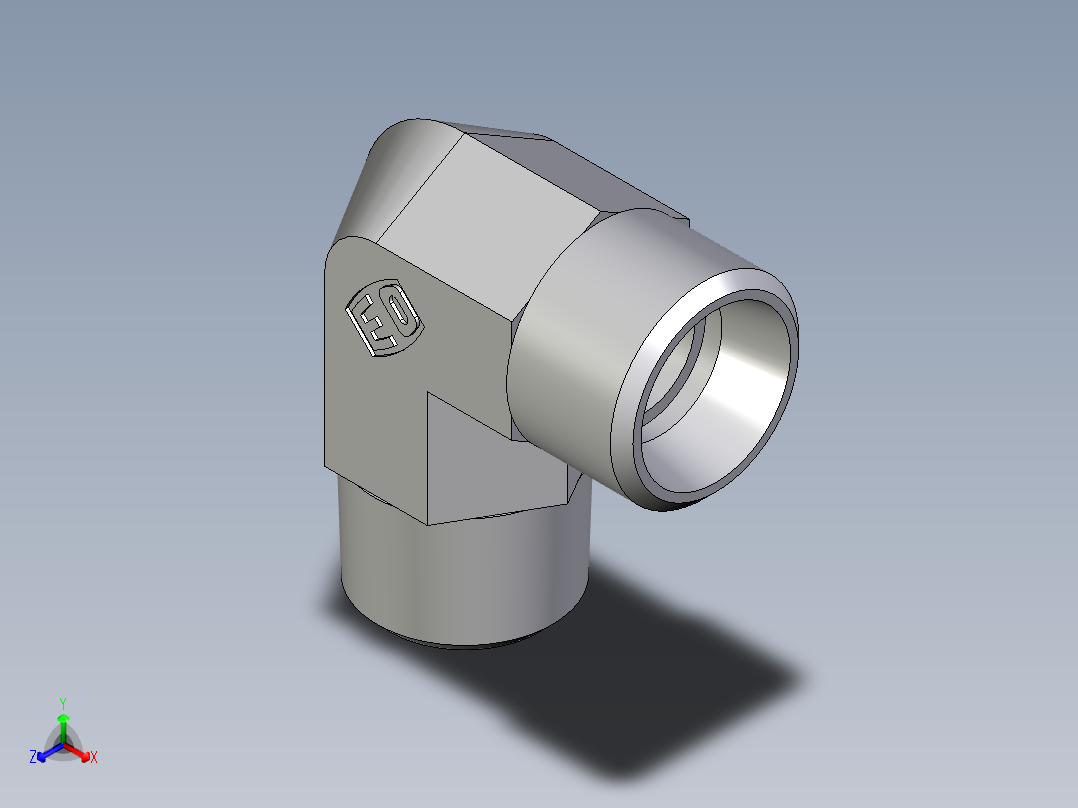 卡套式工业通用硬管接头EO_Male_stud_elbow_WE12LR71X主视图