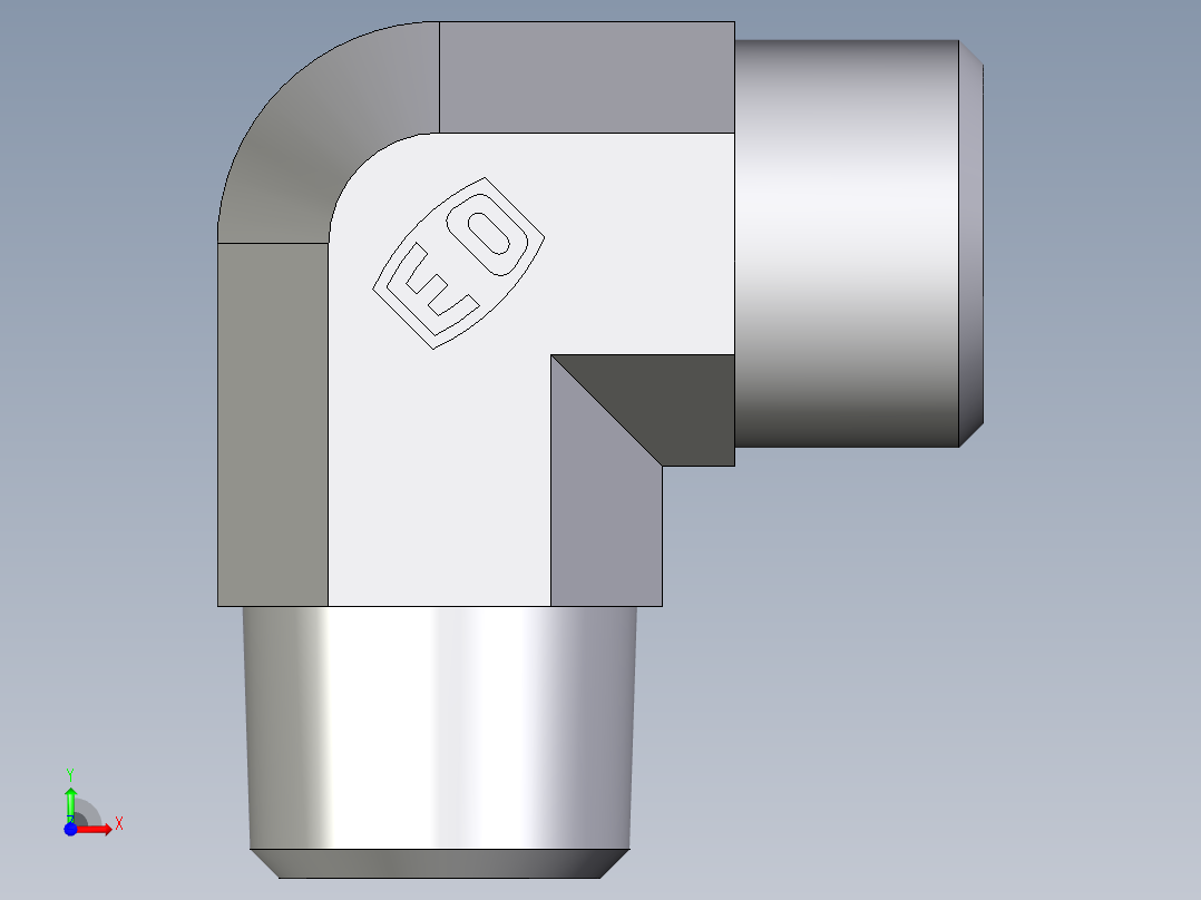 卡套式工业通用硬管接头EO_Male_stud_elbow_WE12LR71X前视图