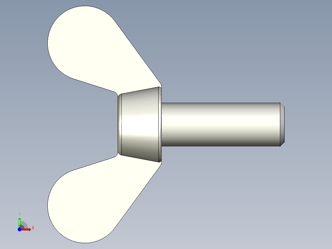 带耳螺钉-DIN_316_Wing_screws_5x0.8x14-11.6-9_26_2.3_13_5.stp前视图