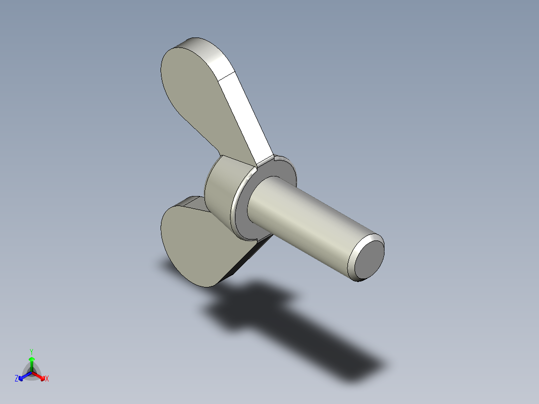 带耳螺钉-DIN_316_Wing_screws_5x0.8x14-11.6-9_26_2.3_13_5.stp正等轴测图