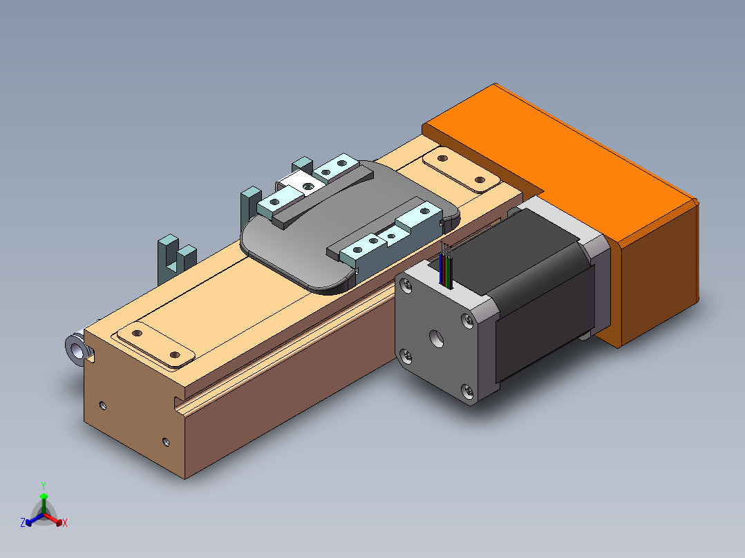MCH丝杆全封闭MCH5M-BR-42正等轴测图