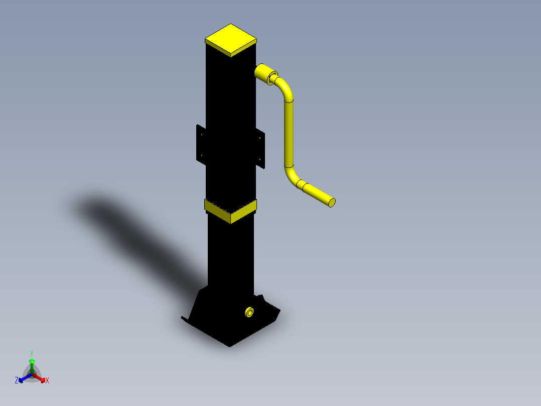 手摇式升降支腿模型443018==10正等轴测图