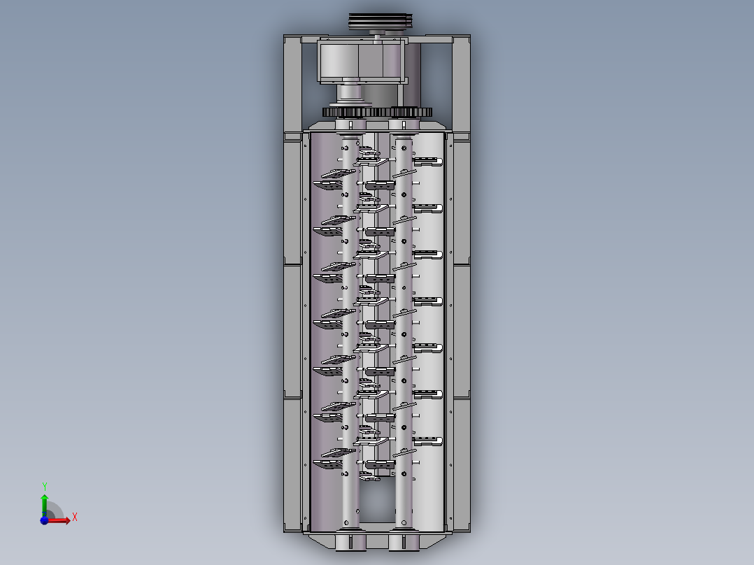 卧式干料饲料搅拌机设计【含三维图】前视图