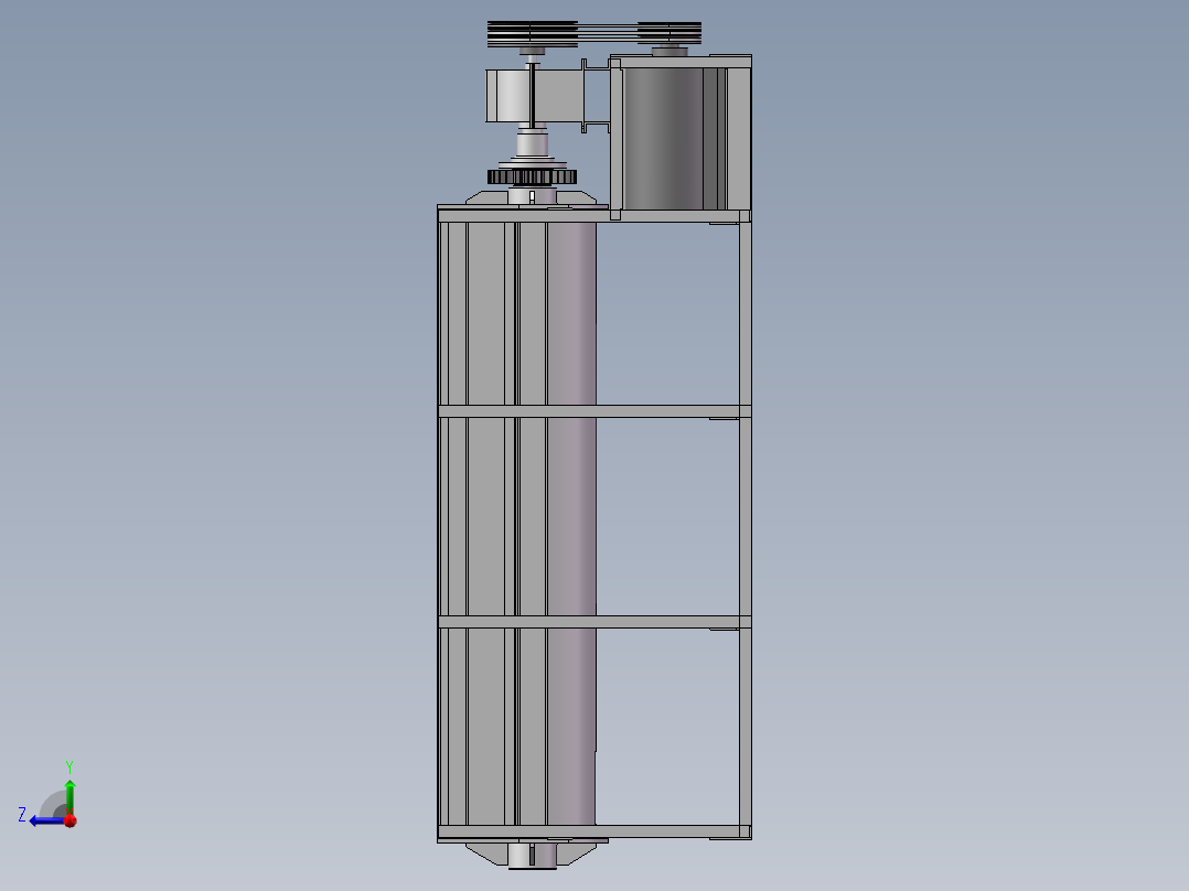 卧式干料饲料搅拌机设计【含三维图】右视图