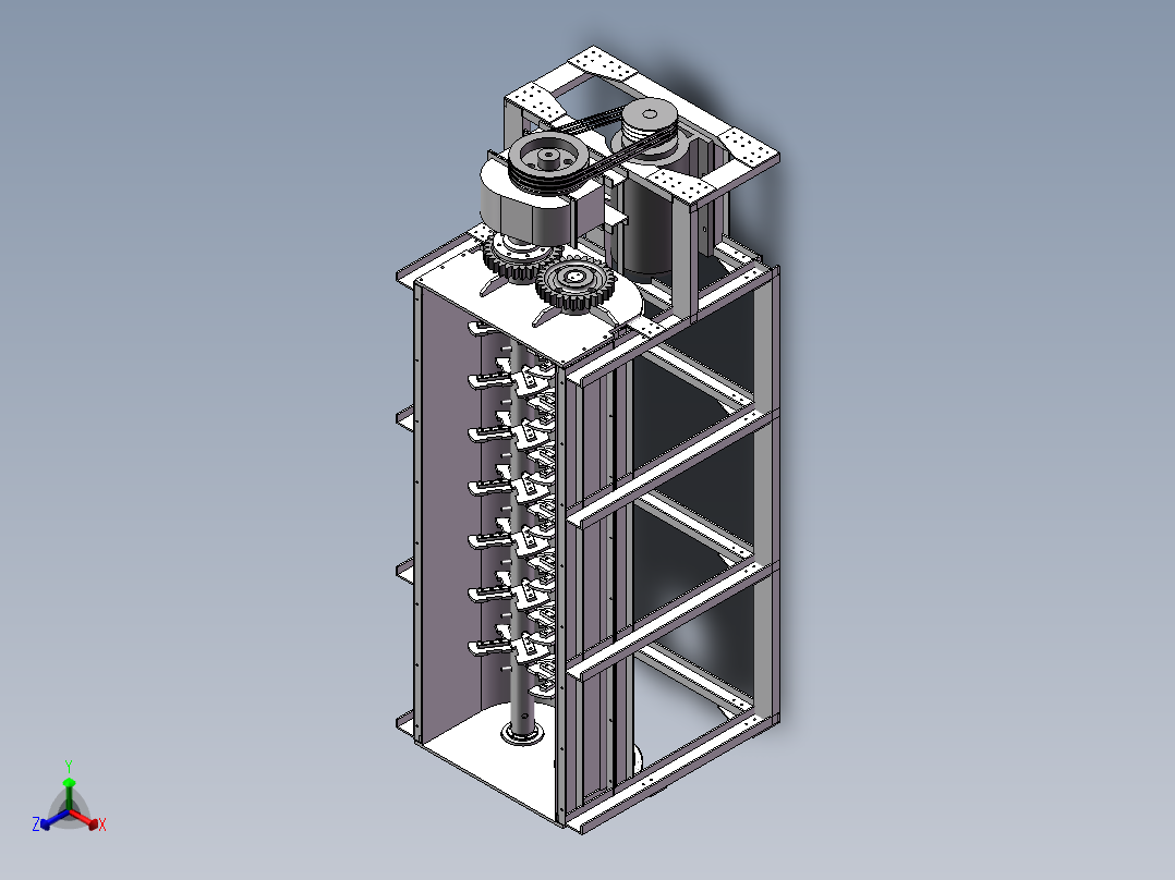 卧式干料饲料搅拌机设计【含三维图】正等轴测图