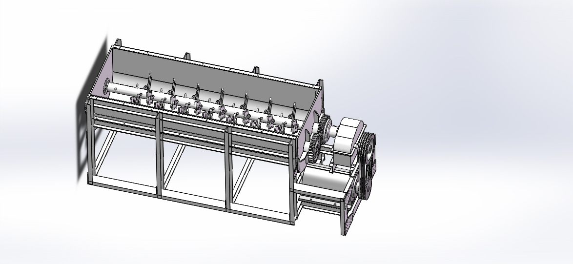 卧式干料饲料搅拌机设计【含三维图】