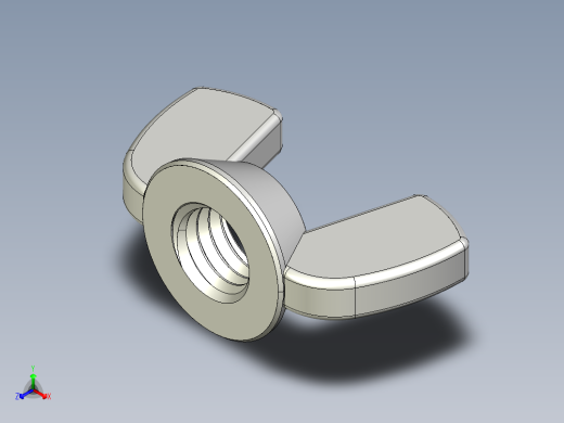 蝶形螺母-WING NUT M10 x 1.5mm Thread.IGS