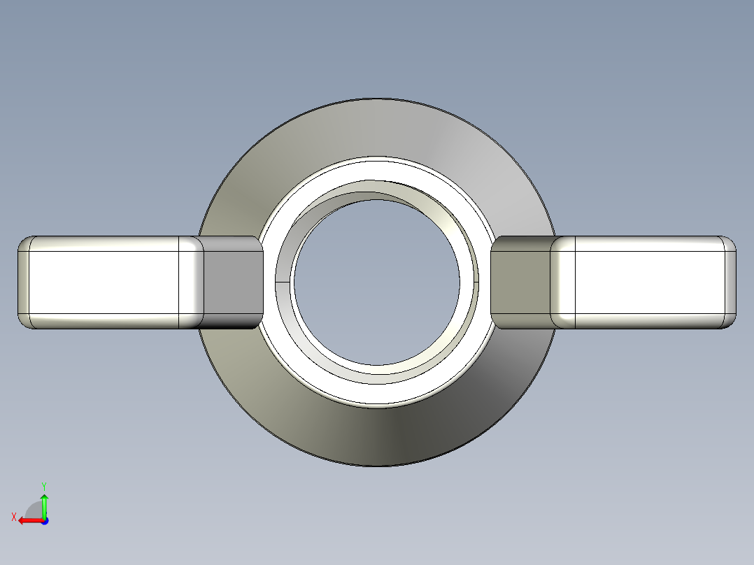 蝶形螺母-WING NUT M10 x 1.5mm Thread.IGS后视图