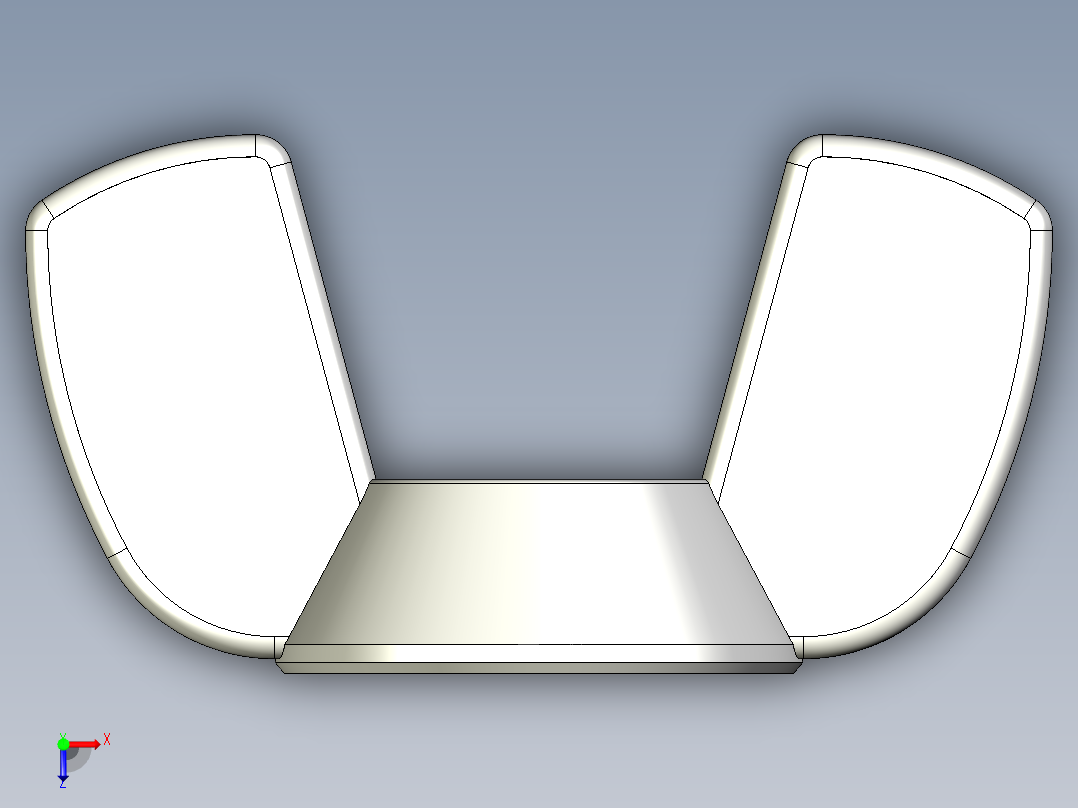 蝶形螺母-WING NUT M10 x 1.5mm Thread.IGS俯视图