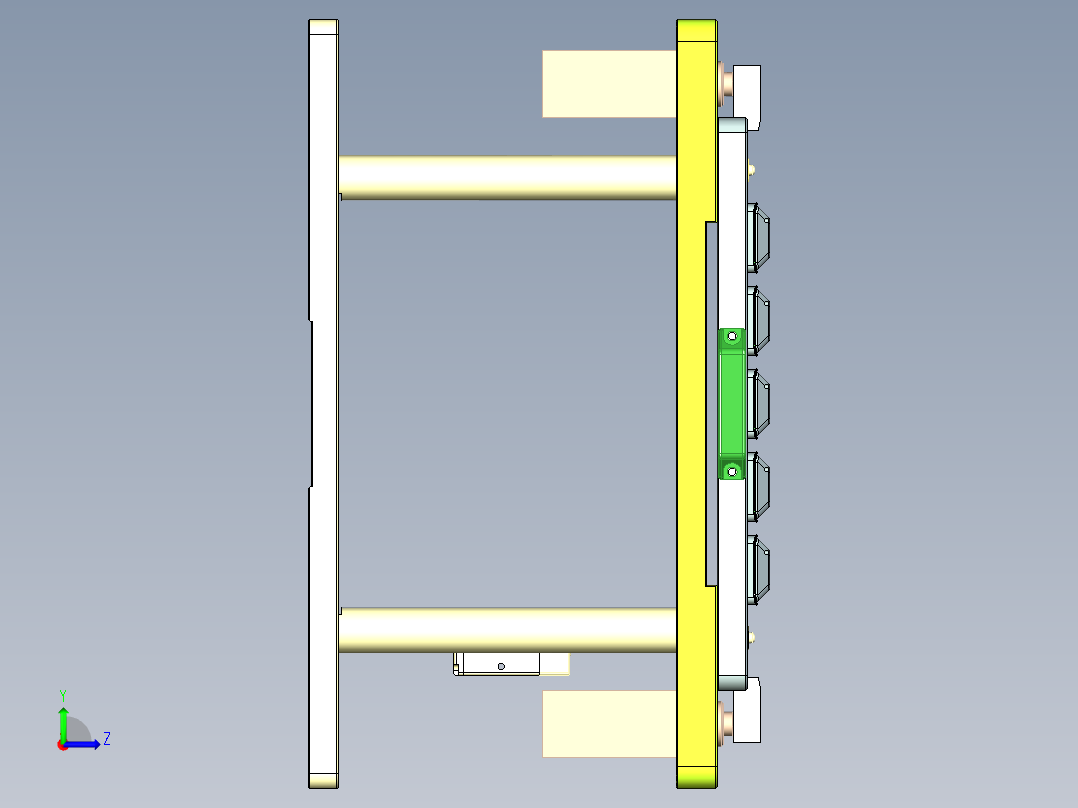 G2-C-CNC1笔记本CNC工装夹具三维模型左视图