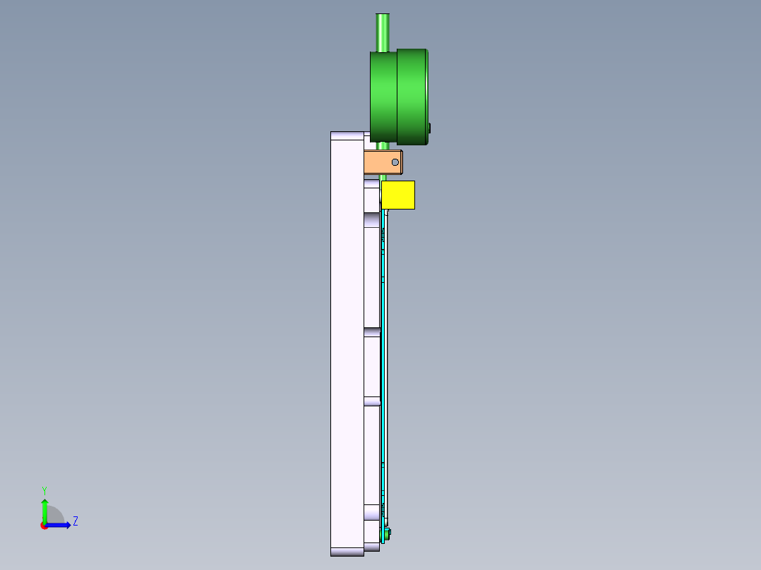 ZAZ00-A笔记本CNC工装夹具三维模型-1107左视图