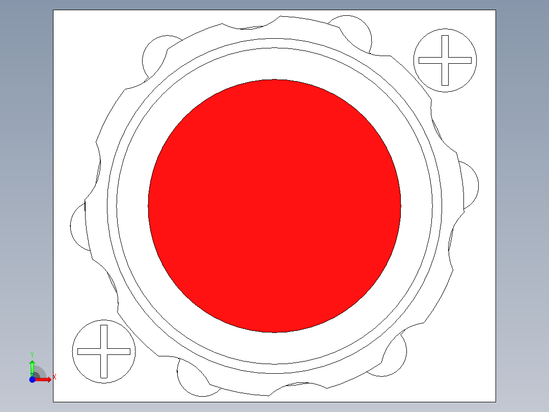 德力西电气LD11-25 红 圆平形前视图