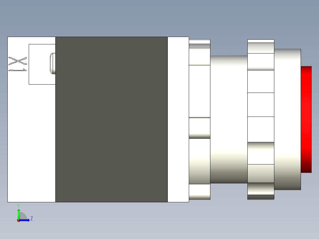 德力西电气LD11-25 红 圆平形左视图