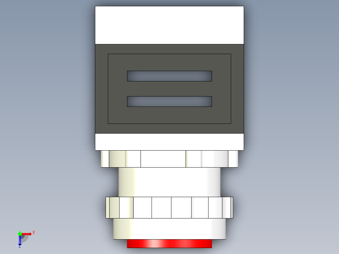 德力西电气LD11-25 红 圆平形俯视图
