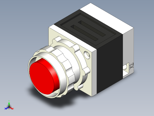 德力西电气LD11-25 红 圆平形正等轴测缩略图