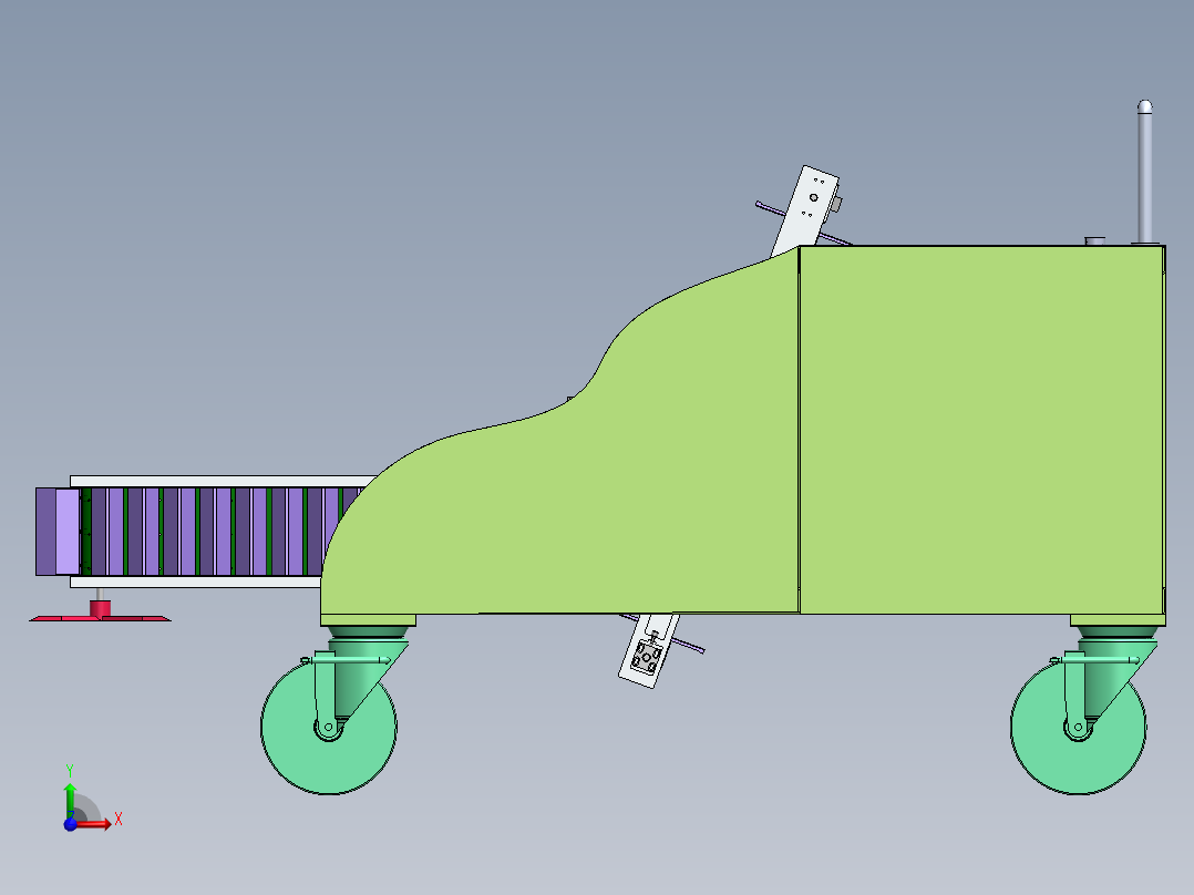 莴笋收割机3D前视图