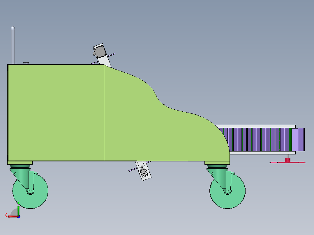 莴笋收割机3D后视图