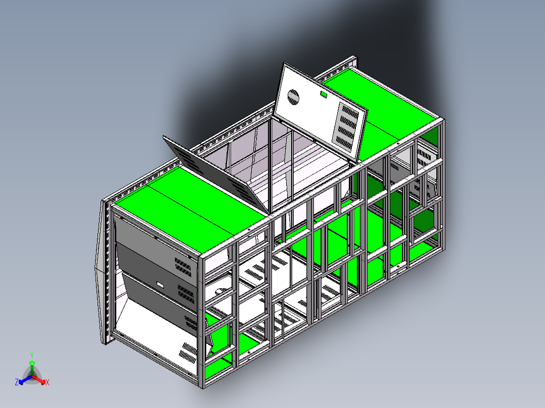 电控柜、框架箱变正等轴测图