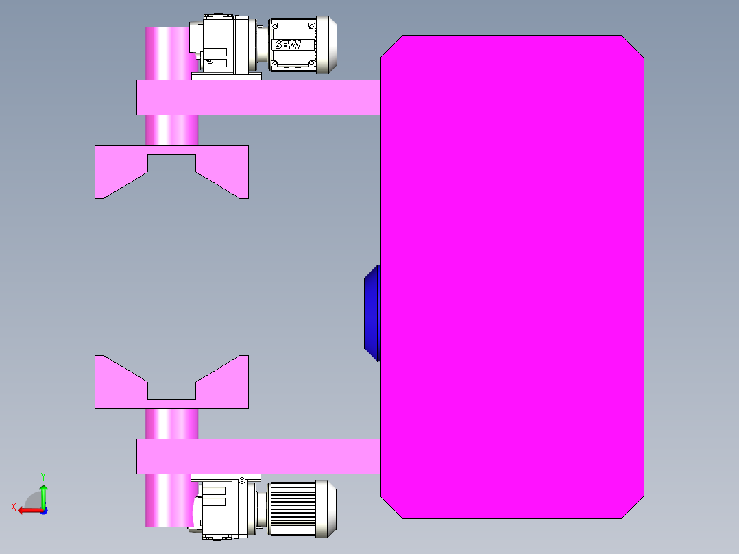 夹取工装设计后视图