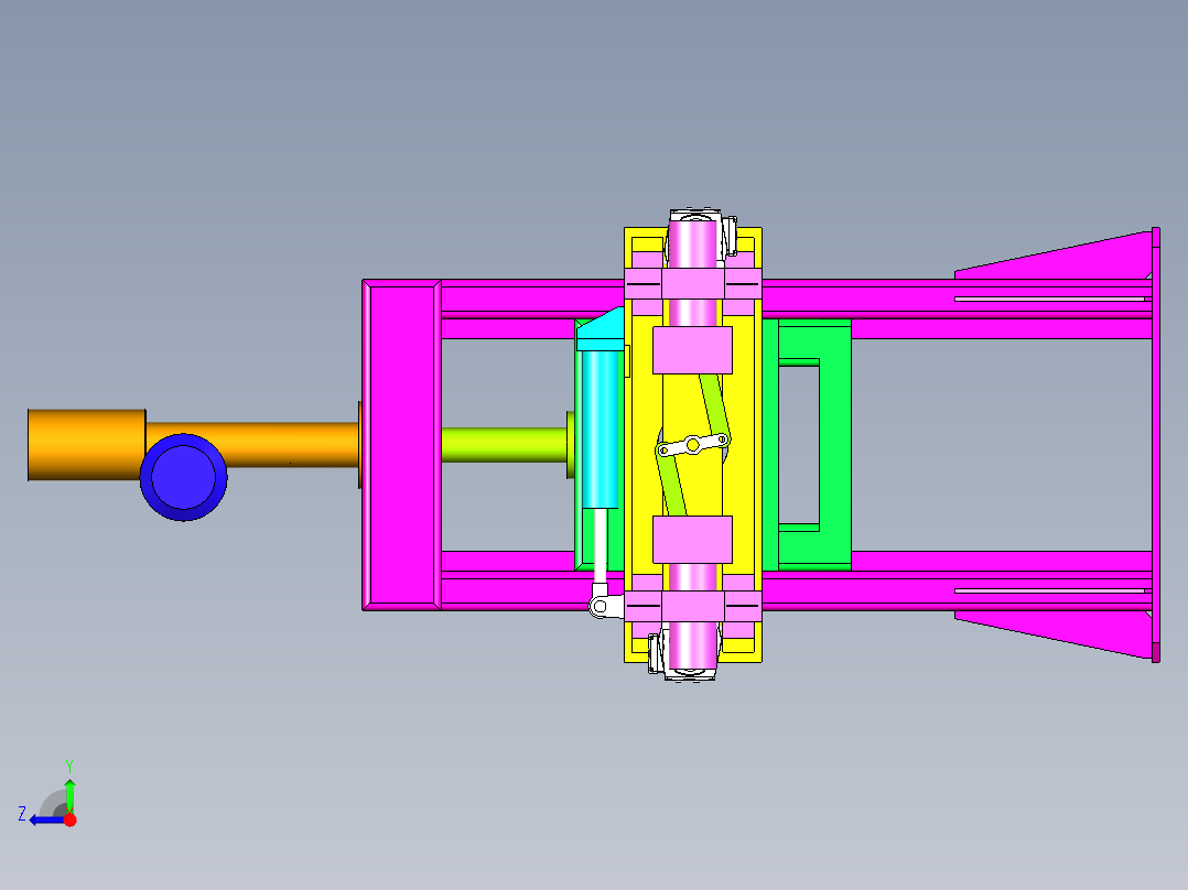 夹取工装设计右视图