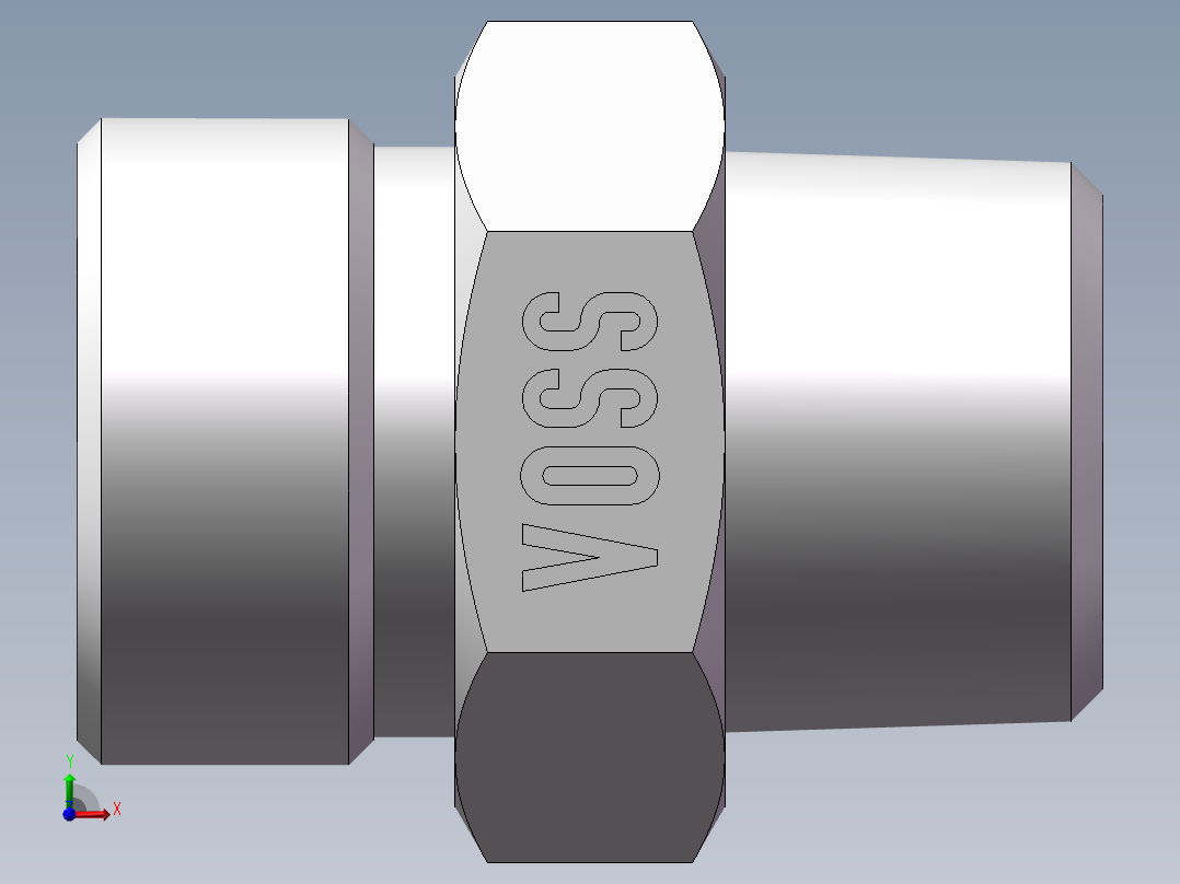 英制锥管螺纹直接头、1DT-24-08SP前视图