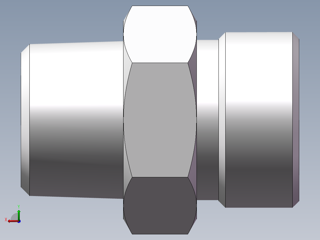 英制锥管螺纹直接头、1DT-24-08SP后视图