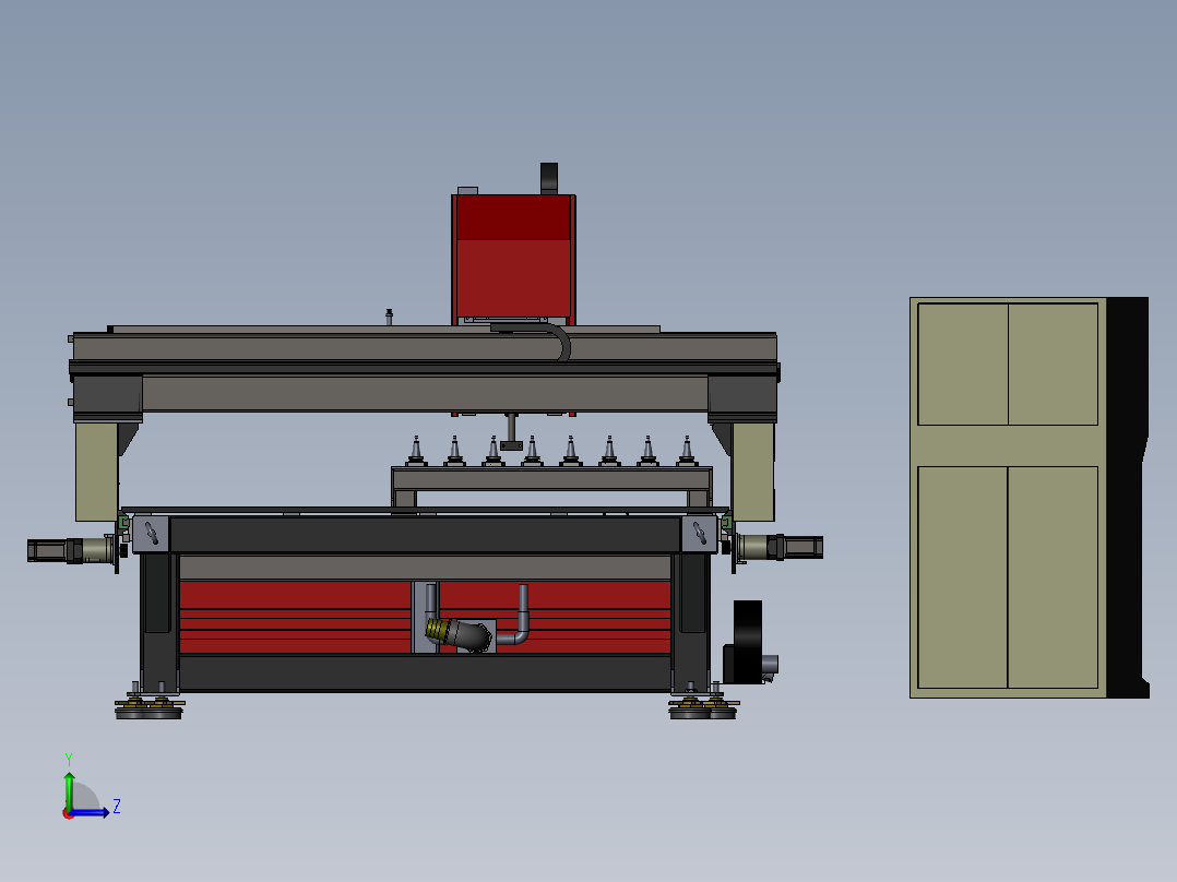 激光雕刻机左视图