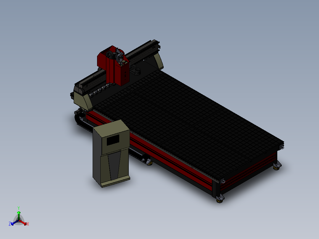 激光雕刻机正等轴测图