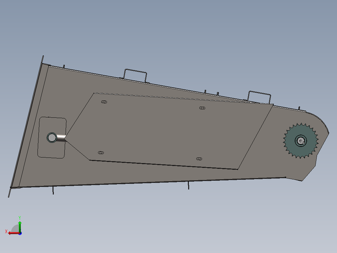 花生机输送槽后视图