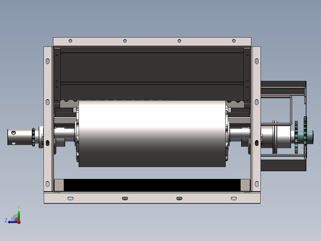 花生机输送槽右视图