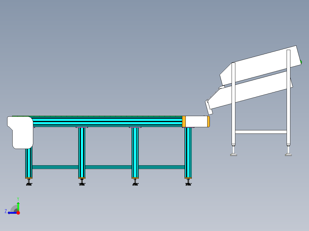 分料输送线体设计右视图