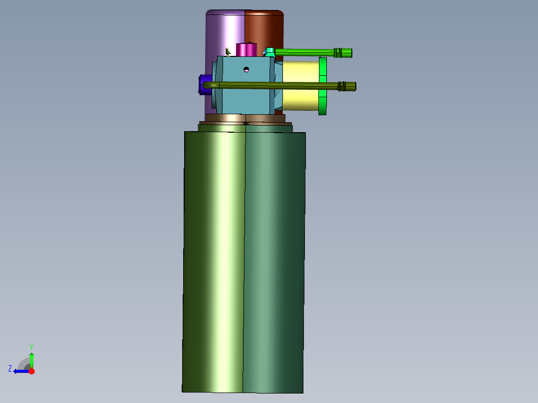镁合金真空压力铸造机右视图