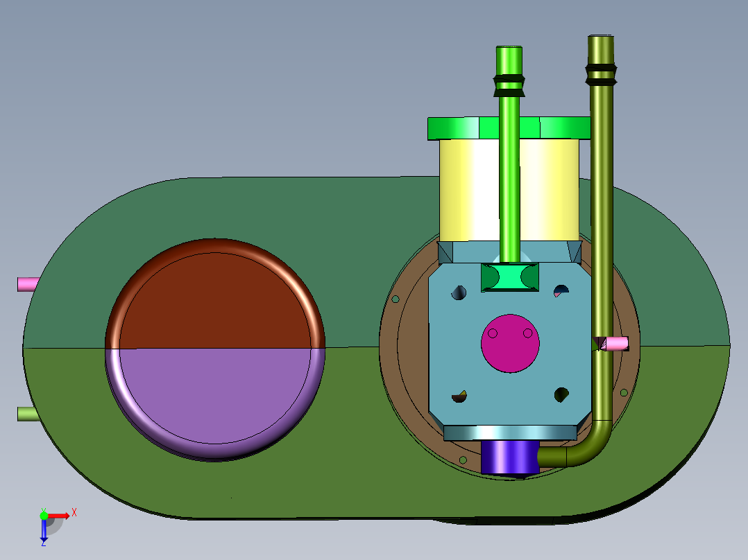 镁合金真空压力铸造机俯视图