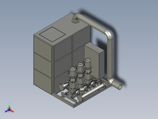 节能环保型二次供水设备正等轴测缩略图