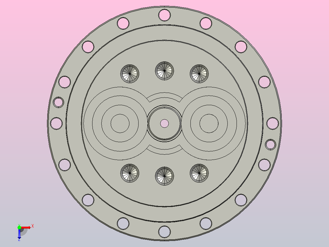 RV减速器常规产品外形图ZD-190BX-   -RVE-B-B-24X34L115-3001俯视图