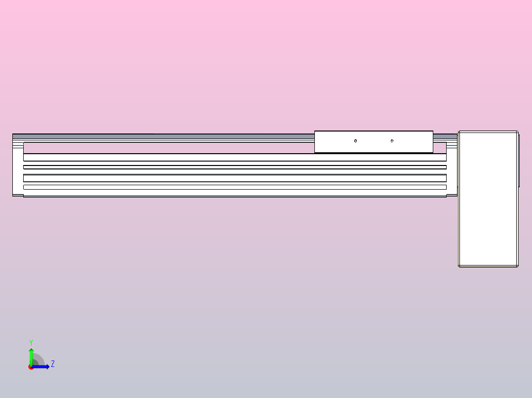 皮带直线轴半封闭可选导轨TPA-HNB-120D-110-L250-LP-Y-P40-N3左视图