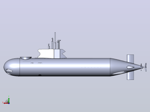 潜艇内部演示结构3D图纸 Solidworks设计后视缩略图