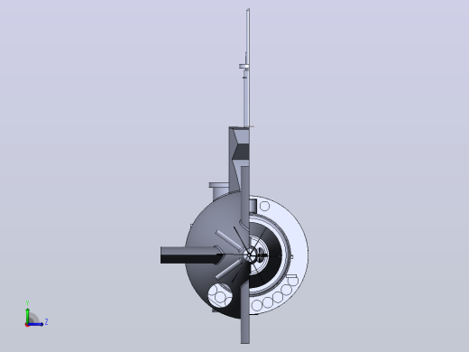 潜艇内部演示结构3D图纸 Solidworks设计左视缩略图