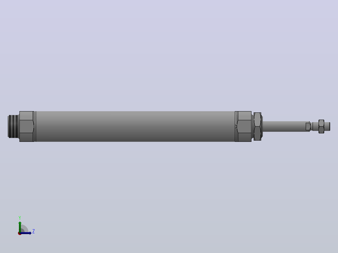 双作用气缸（QCM2系列）[QCM2-B-32-200]左视图