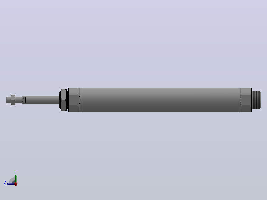 双作用气缸（QCM2系列）[QCM2-B-32-200]右视图