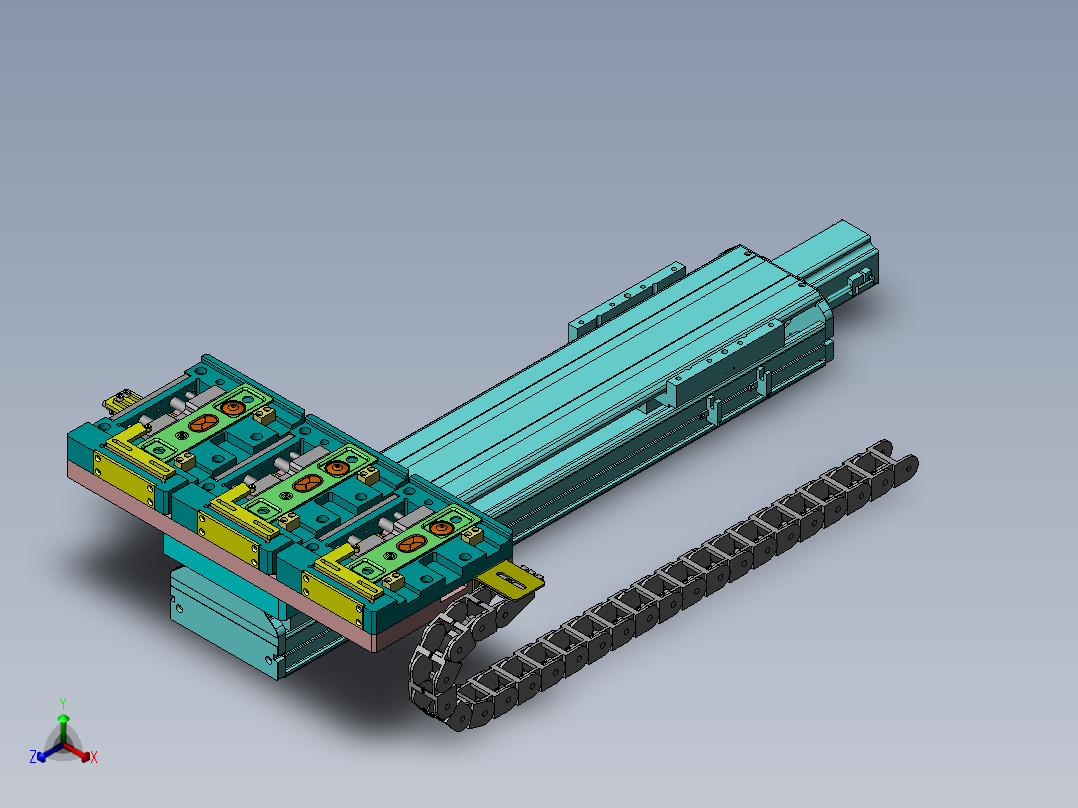多工位自动张开夹紧治具正等轴测图