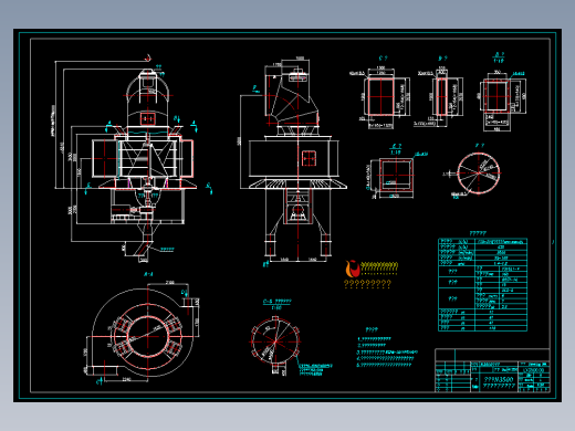 改进型N3500高效水平涡流选粉机总图